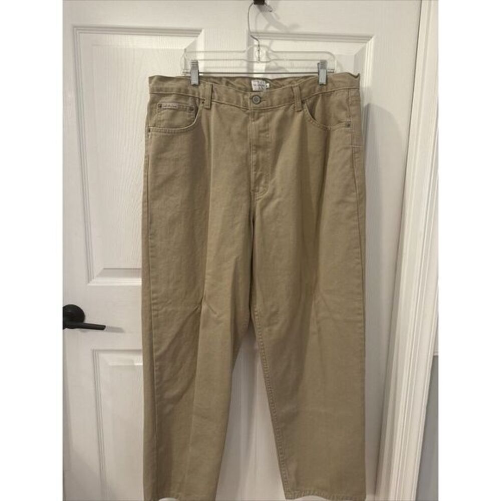 Calvin Klein Jeans Mens sz 40x30 Beige‎ tan Easy Fit Baggy Tapered Y2K brown